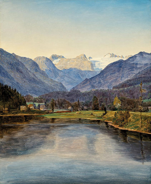 View Of Lake Altaussee And The Dachstein (1834) By Ferdinand Georg Waldm√ºller (PRT_9722) - Canvas Art Print - 22in X 26in