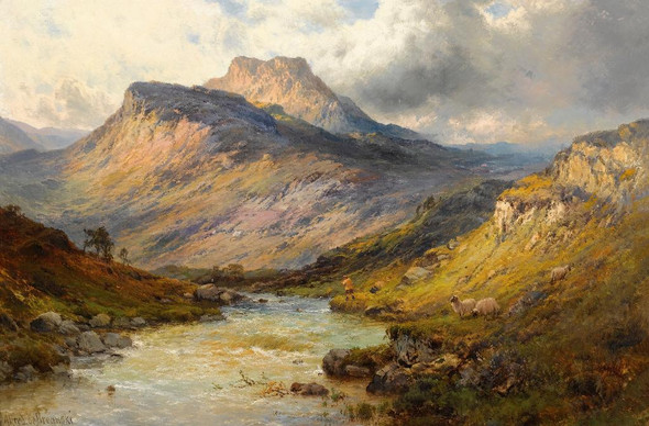 Loch Lomond; A Trout Stream Near Stirling By Alfred De Br√©anski (PRT_9650) - Canvas Art Print - 23in X 15in