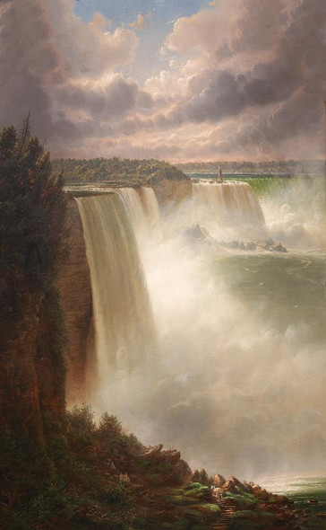 Niagara Falls (1860) By Ferdinand Richardt (PRT_9654) - Canvas Art Print - 17in X 28in