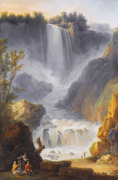 A View Of The Marmore Falls Near Terni By Claude Louis Ch√¢telet  (PRT_9683) - Canvas Art Print - 16in X 25in