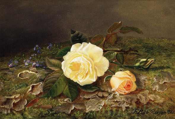 Yellow Roses (1885) By Yellow Roses (1885) By Frants Diderik B√∏e (PRT_9706) - Canvas Art Print - 22in X 15in