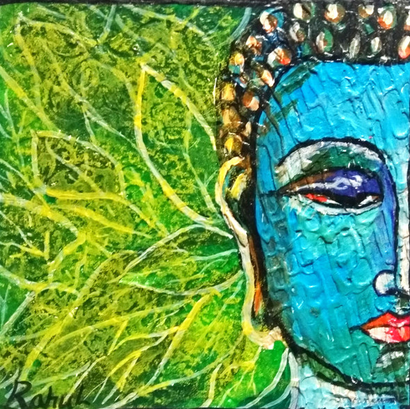 Buddha (ART_6048_59277) - Handpainted Art Painting - 16in X 24in