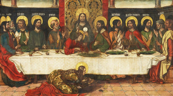 The Last Supper (Circa 1495) By Workshop Of Pedro Berruguete (PRT_9801) - Canvas Art Print - 36in X 20in