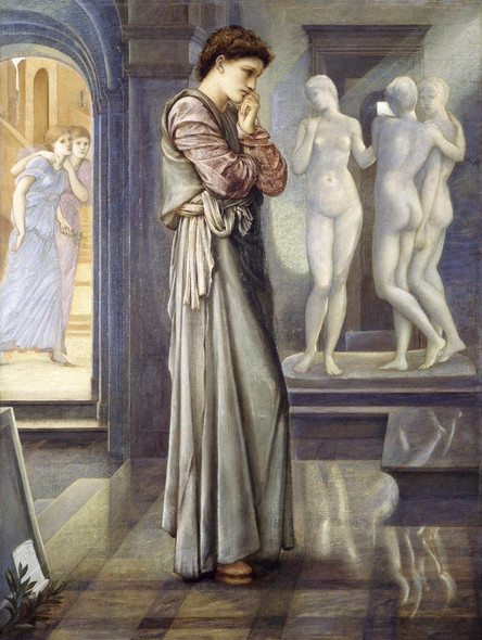 Pygmalion And The Image The Heart Desires (1878) By Sir Edward Burne Jones (PRT_9952) - Canvas Art Print - 18in X 24in