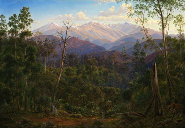 Mount Kosciusko, Seen From The Victorian Border (Mount Hope Ranges) By Eug√®ne Von Gu√©rard (PRT_9917) - Canvas Art Print - 36in X 25in