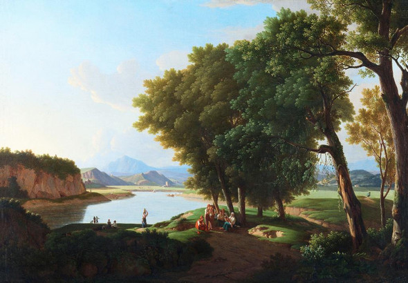 The Aqua Cetosa Near Rome (1810) By Pieter Rudolph Kleijn  (PRT_9926) - Canvas Art Print - 37in X 26in