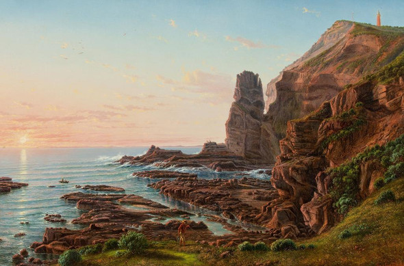 Castle Rock, Cape Schanck By Eug√®ne Von Gu√©rard (PRT_9933) - Canvas Art Print - 21in X 14in