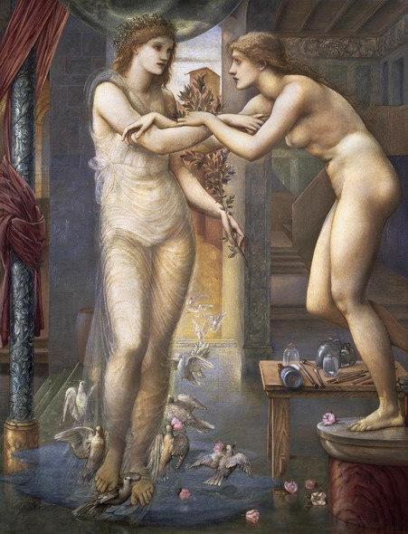 Pygmalion And The Image The Godhead Fires (1878) By Sir Edward Burne Jones (PRT_9954) - Canvas Art Print - 18in X 23in