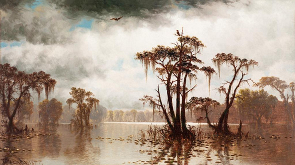 Bayou Scene (1877) By Joseph Rusling Meeker (PRT_9906) - Canvas Art Print - 35in X 20in