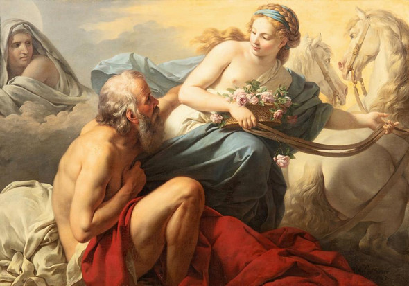 Aurora And Tithonus (1763) By Louis Jean Fran√ßois Lagren√©e (PRT_10024) - Canvas Art Print - 23in X 16in