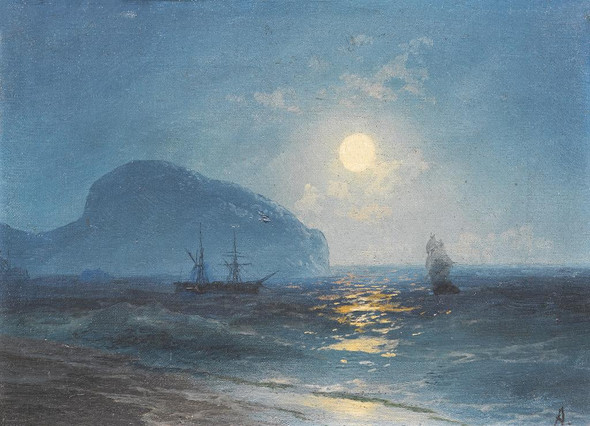 Moonlight (1899) By Ivan Konstantinovich Aivazovsky (PRT_10042) - Canvas Art Print - 23in X 17in