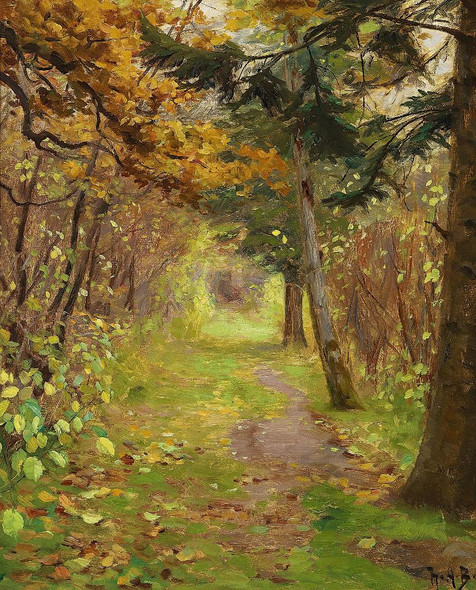 Autumn Day In The Forest By Hans Andersen Brendekilde (PRT_10075) - Canvas Art Print - 15in X 19in