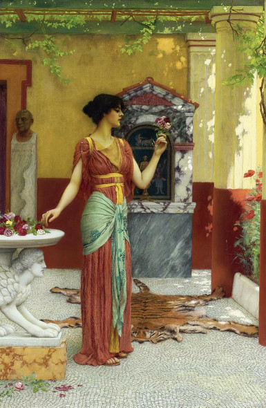 The Bouquet 1899 By John William Godward (PRT_10096) - Canvas Art Print - 16in X 25in