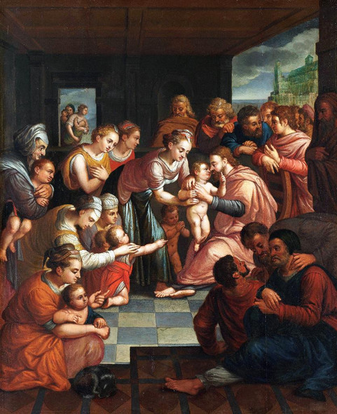 Christ Blessing The Children (1570) (PRT_10102) - Canvas Art Print - 26in X 32in