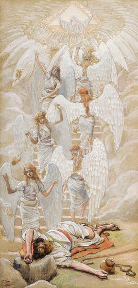 Jacob‚Äôs Dream (1896) By James Tissot (PRT_10109) - Canvas Art Print - 10in X 21in