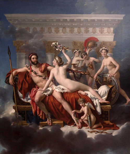 Mars Being Disarmed By Venus (1824) By Jacques Louis David (PRT_10118) - Canvas Art Print - 18in X 22in