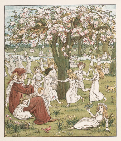 The Pied Piper Of Hamelin Pl 1 (1910) By Kate Greenaway (PRT_10128) - Canvas Art Print - 17in X 20in