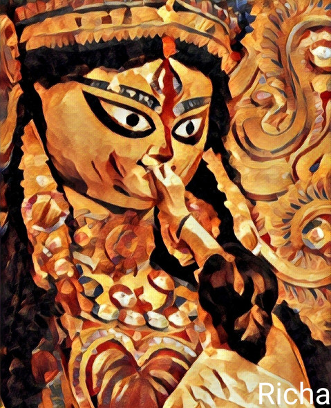 Durga boron (PRT_8245_59951) - Canvas Art Print - 20in X 24in