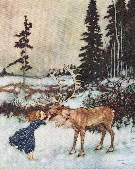 The Snow Queen Pl 6 (1911) By Edmund Dulac (PRT_10249) - Canvas Art Print - 15in X 19in