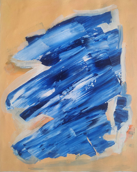 Blue (ART_8260_60070) - Handpainted Art Painting - 16in X 20in