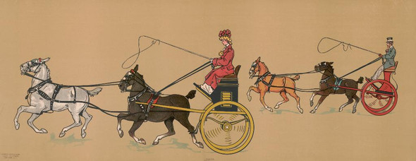 Tandem (1907) By George Markendorff (PRT_10273) - Canvas Art Print - 63in X 24in