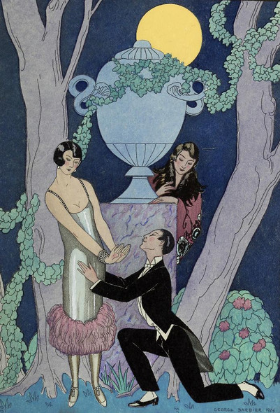 Falbalas Et Fanfreluches, L‚Äô Olsarice (1925) By George Barbier (PRT_10286) - Canvas Art Print - 14in X 20in