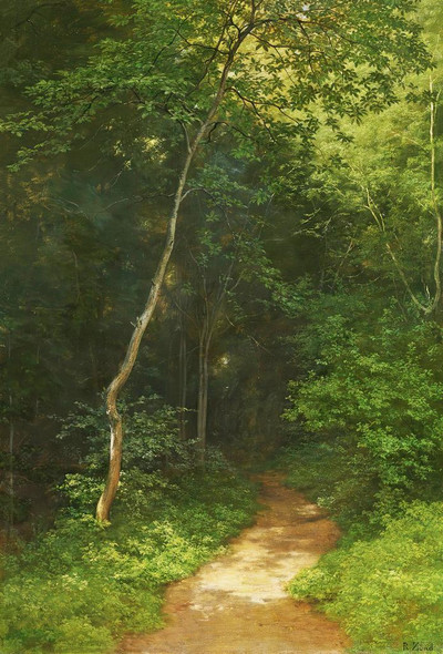 Waldweg Forest Track By Robert Z√ºnd (PRT_10342) - Canvas Art Print - 18in X 26in