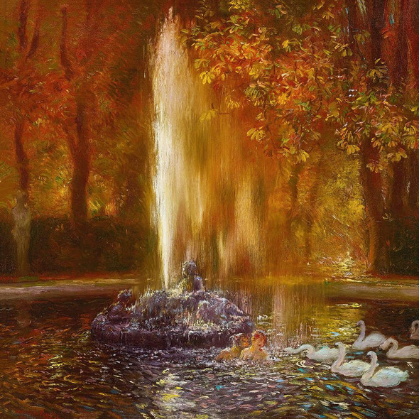 Le Jet D'eau De Versailles By Gaston La Touche (PRT_10368) - Canvas Art Print - 26in X 26in