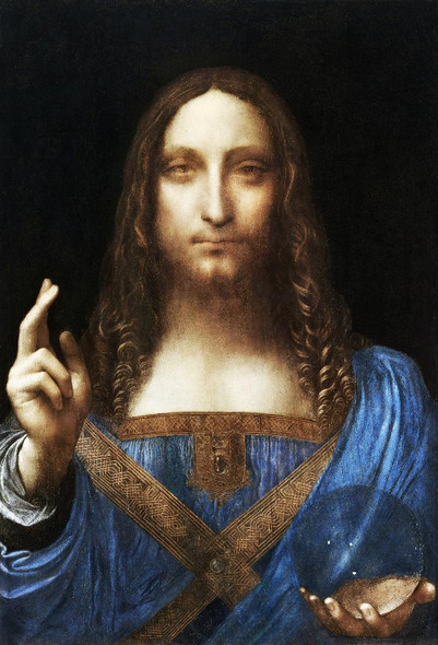 Leonardo Da Vinci's Salvator Mundi (circa 1500) (PRT_10479) - Canvas Art Print - 20in X 29in