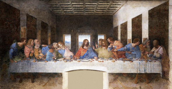 Leonardo Da Vinci's The Last Supper (1495) (PRT_10489) - Canvas Art Print - 29in X 15in