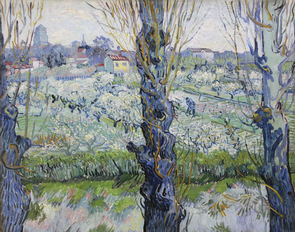 Vincent Van Gogh's View Of Arles , Flowering Orchards (1889) (PRT_10493) - Canvas Art Print - 23in X 18in