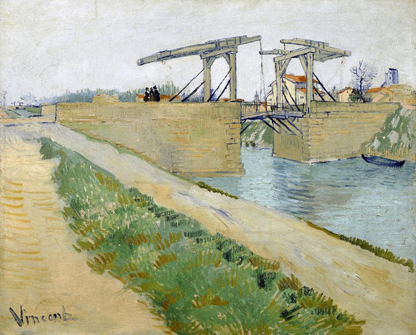 Vincent Van Gogh's The Langlois Bridge (1888) (PRT_10499) - Canvas Art Print - 28in X 23in