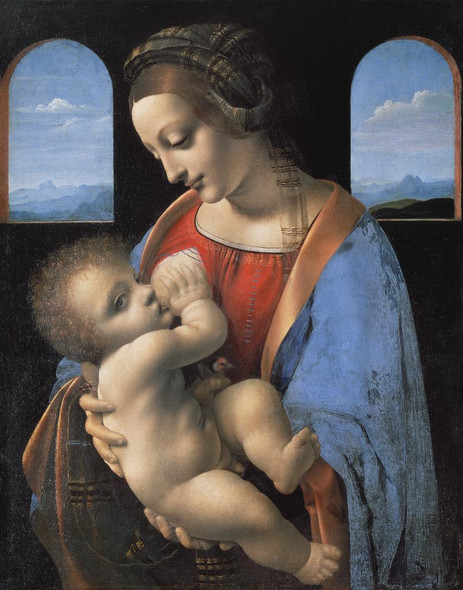 Leonardo Da Vinci's Madonna Litta (mid 1490s) (PRT_10504) - Canvas Art Print - 28in X 36in