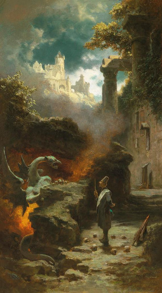 Der Hexenmeister (The Sorcerer) (circa 1875) By Carl Spitzweg (PRT_10510) - Canvas Art Print - 18in X 31in