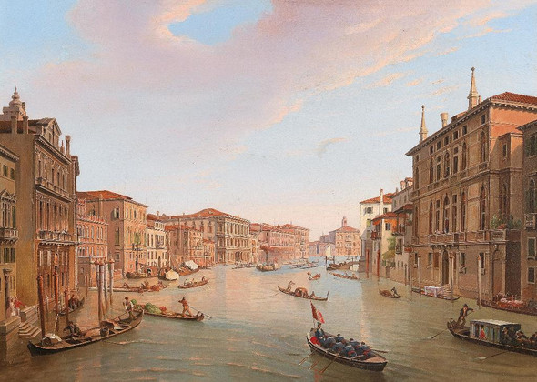Venice, Grand Canal By Frans Vervloet (PRT_10524) - Canvas Art Print - 23in X 16in