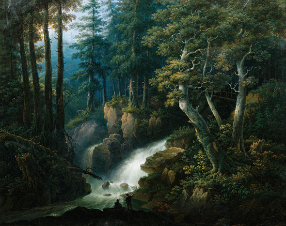 Der Wasserfall Der Ilse Auf Dem Brocken Im Harzgebirge (1830) By Hermann Josef Neefe (PRT_10537) - Canvas Art Print - 21in X 17in