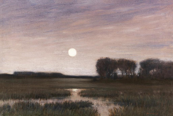 Mondaufgang (1900) By Hans Am Ende  (PRT_10565) - Canvas Art Print - 30in X 20in
