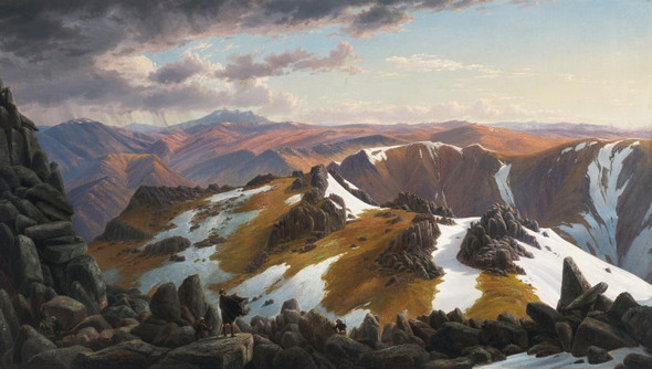 North East View From The Northern Top Of Mount Kosciusko By Eug√®ne Von Gu√©rard (PRT_10568) - Canvas Art Print - 27in X 16in