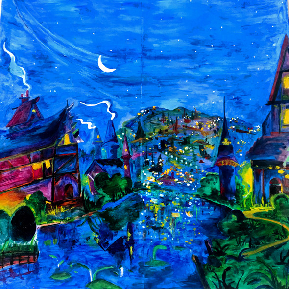 Fairy Tale Town (ART_8278_60267) - Handpainted Art Painting - 16in X 17in