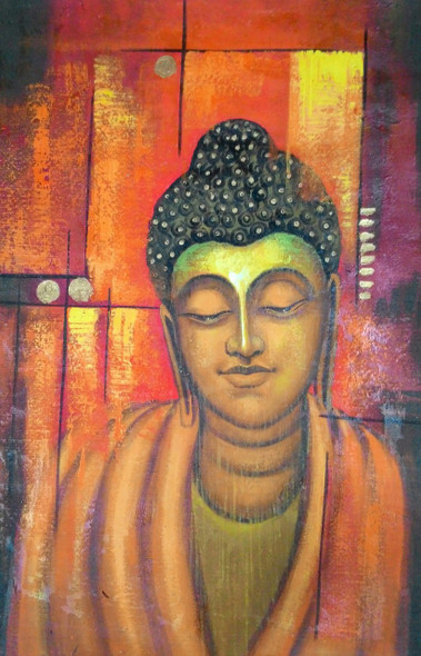 Buddha,Orange shade Buddha,Abstract Buddha