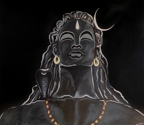 Adiyogi Shiva  (PRT_7990_55880) - Canvas Art Print - 24in X 24in