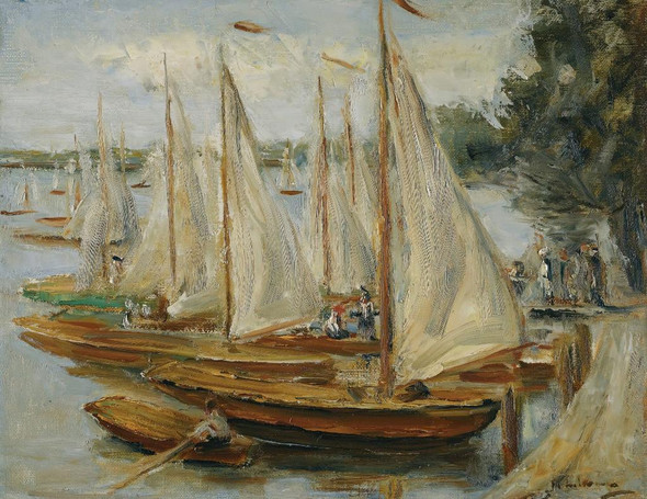 Segelboote Am Wannsee (Sailing Boats On Wannsee Lake) (circa 1922) By Max Liebermann  (PRT_10668) - Canvas Art Print - 20in X 16in