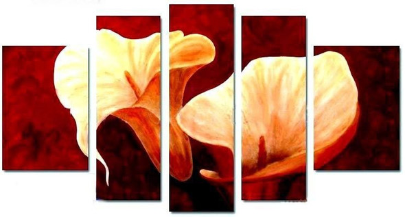 Floral Union - 54in x 32in (Details Inside),RTCSC_23_5432,Beauty Of Floral ,Beautiful Flowers,Multi piece,Museum Quality - 100% Handpainted Buy Painting Online in India.