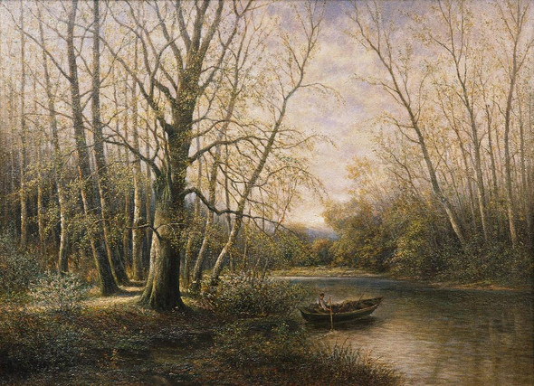 March-Auen Im Fr√ºhling (1900) By Franz Stephan Paschinger (PRT_10693) - Canvas Art Print - 21in X 15in