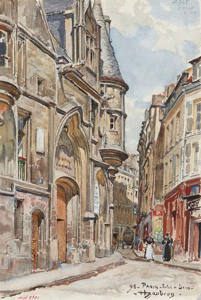 H√¥tel De Sens, 1 Rue Du Figuier, In 1898, 4th Arrondissement (1898) By Fr√©d√©ric Houbron (PRT_10795) - Canvas Art Print - 17in X 25in