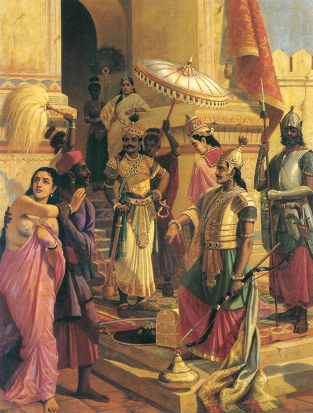 Victory Of Meghanada By Raja Ravi Varma (PRT_10772) - Canvas Art Print - 25in X 33in