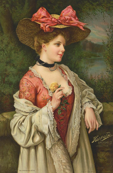 The Promised Rose (1910) By The Promised Rose (1910) By Martin Karsh (PRT_10855) - Canvas Art Print - 28in X 43in