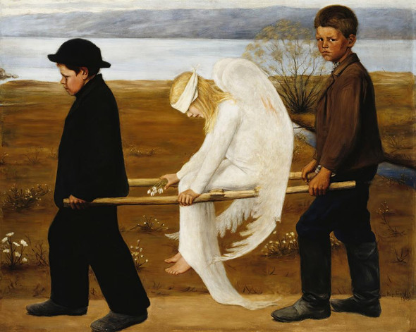 The Wounded Angel (1903) By Hugo Simberg  (PRT_10860) - Canvas Art Print - 26in X 21in