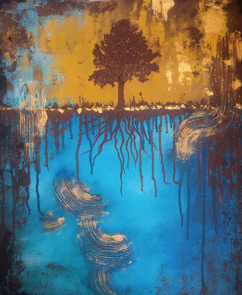 Tree Of Life (ART_1661_61661) - Handpainted Art Painting - 17in X 20in