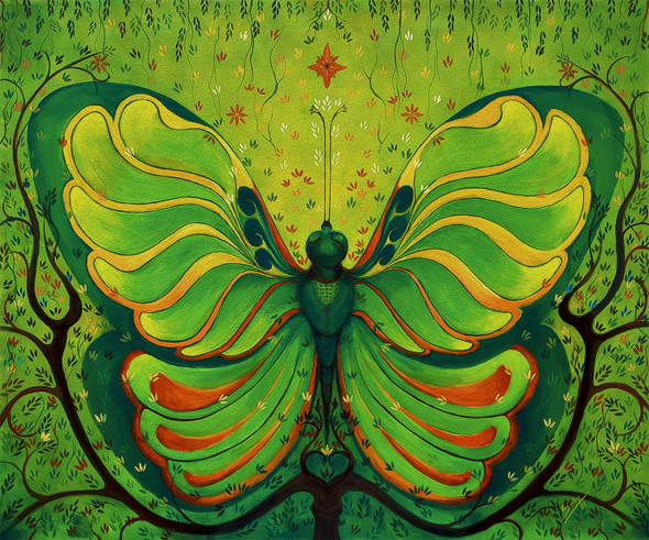 Butterfly (ART_464_61625) - Handpainted Art Painting - 36in X 30in